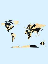 Mapa Świata 3D 276x165cm, czarny, winchester, prezent