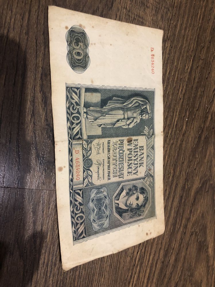 Banknot 50zł z 1941roku