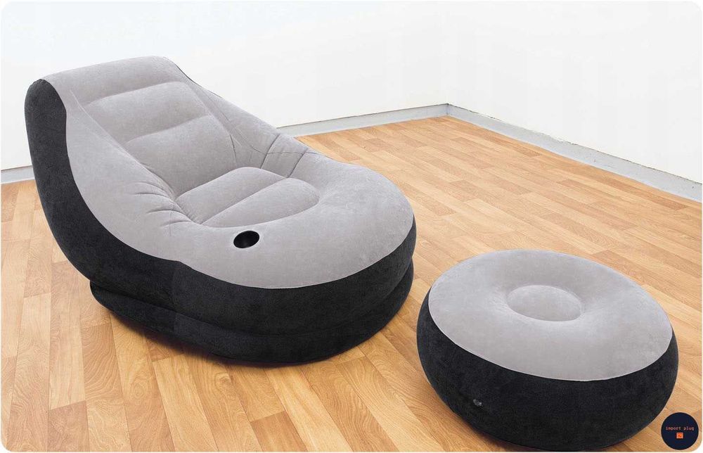 Dmuchana pufa + podnóżek zestaw 2w1