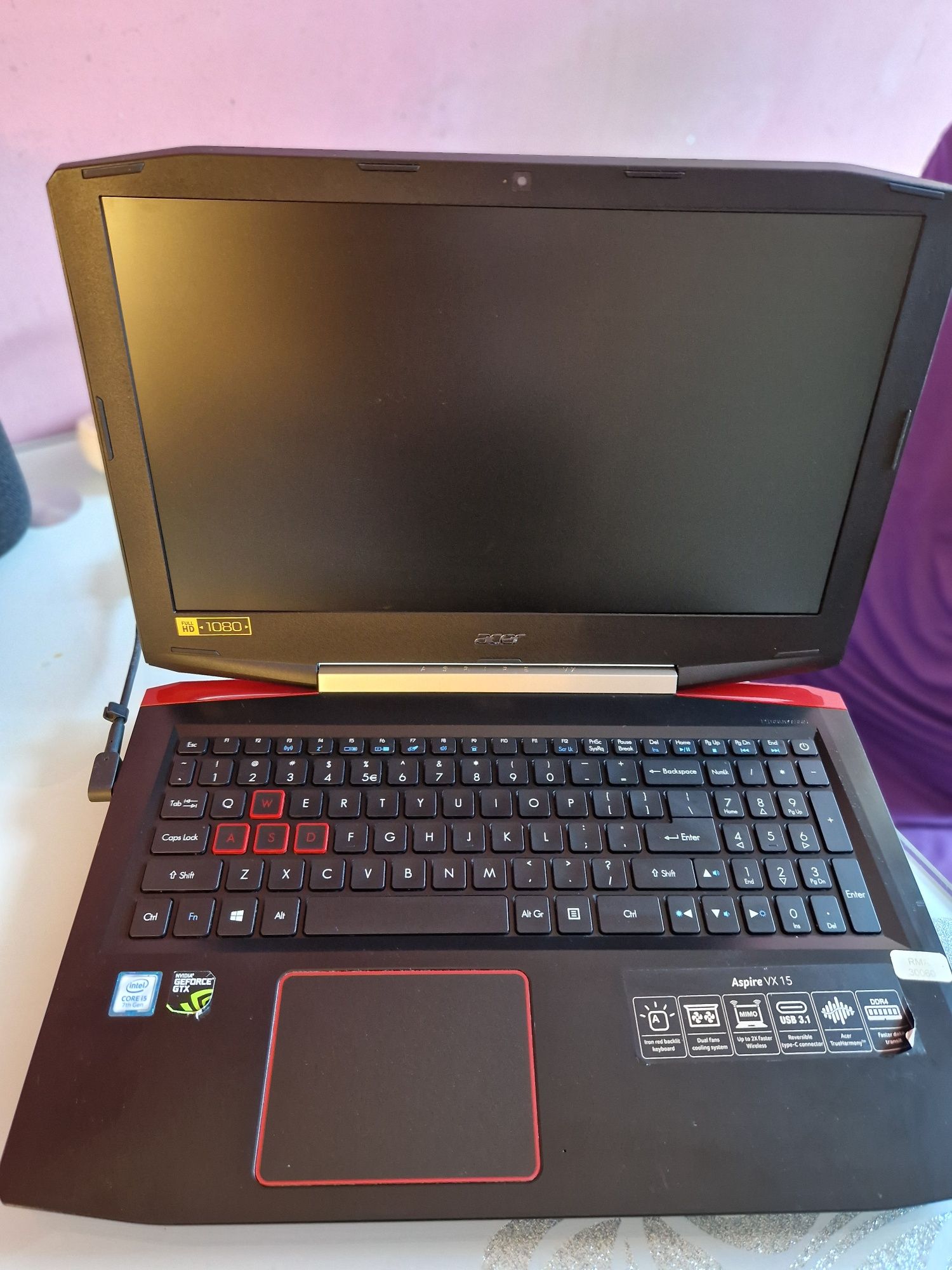Laptop do gier gaming Acer VX 15 i5 GTX SSD WIN 11 bdb stan +