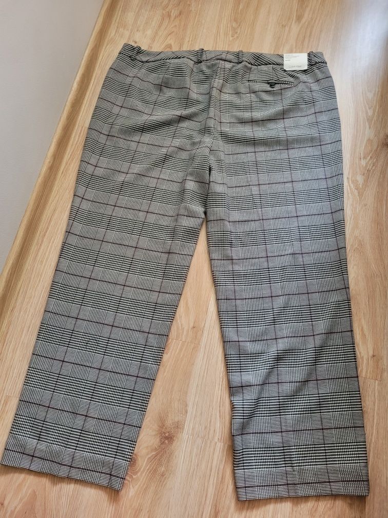Spodnie damskie proste w kratę eleganckie Calvin Klein nowe r. 6XL/7XL