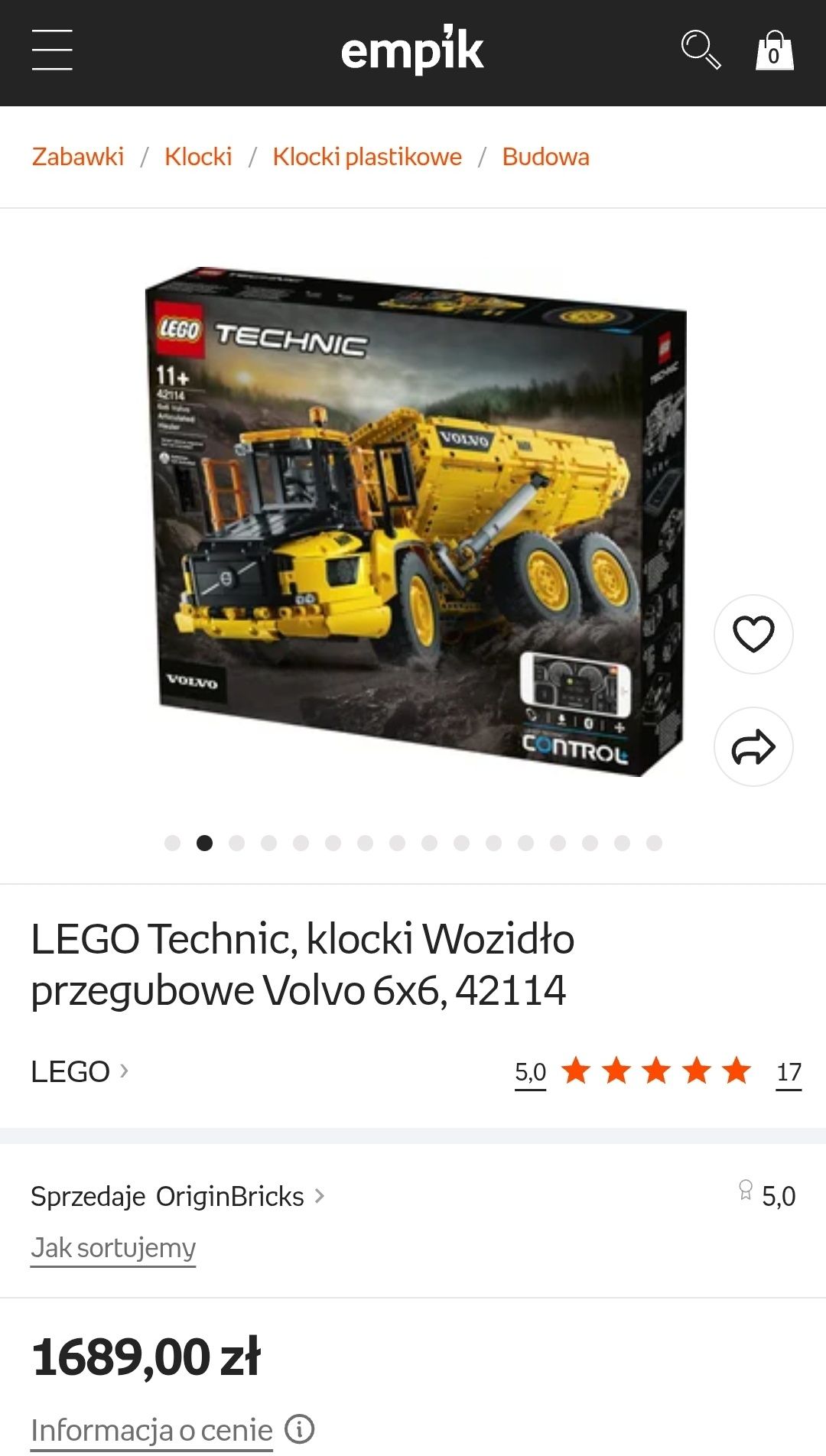 Lego technic wzięło przegubowe 42114