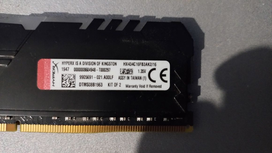 RAM DDR4 HyperX 16GB (2x8GB) 3466MHz CL16 Fury RGB