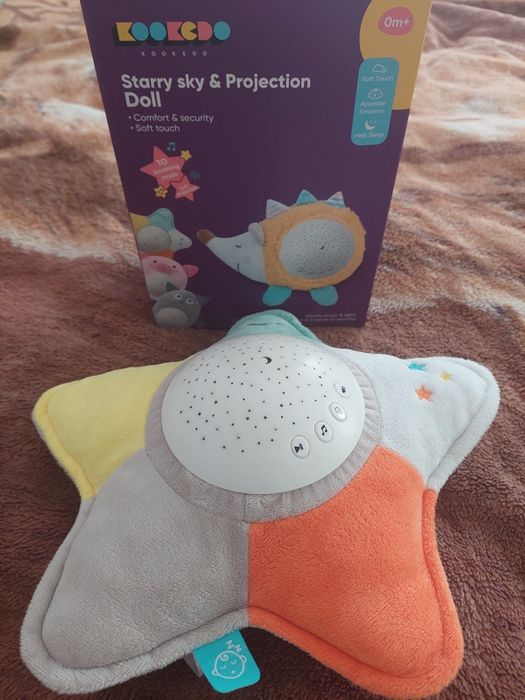 Ночник 66201 звезда 24см, плюш, проектор ночного неба, муз, звуки прир