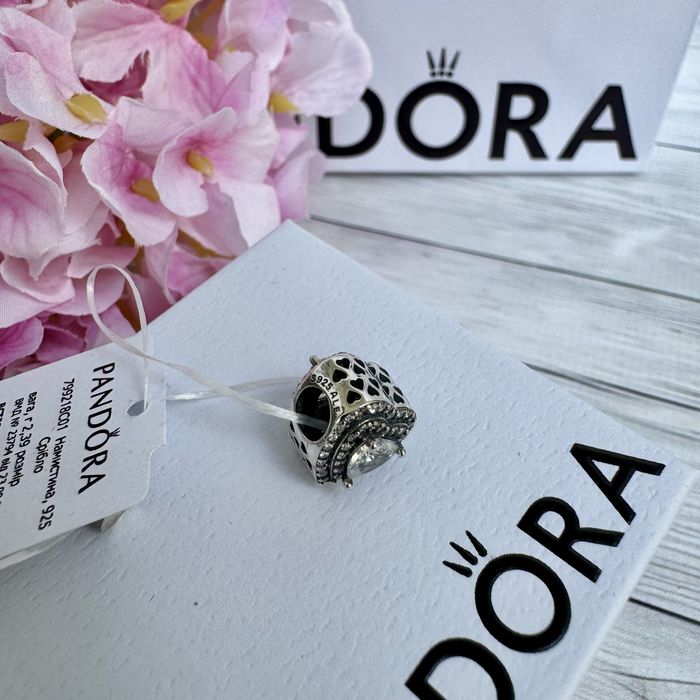 Шарм Пандора оригінал «Біле серце» Pandora намистина підвіска