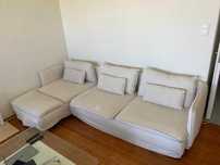 Sofá 3 lugares com chaise longue direita - bom estado