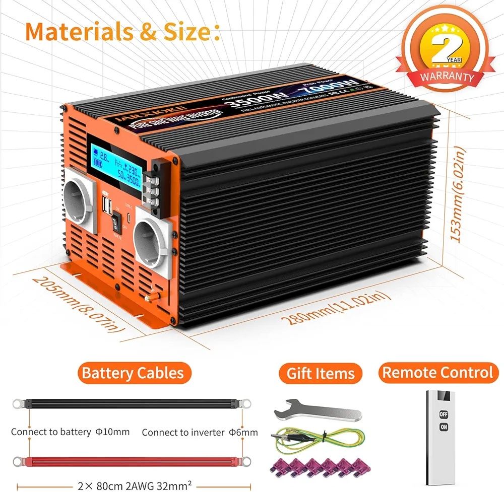 Przetwornica Napięcia Falownik 3500W 12v 220v  Jarxioke