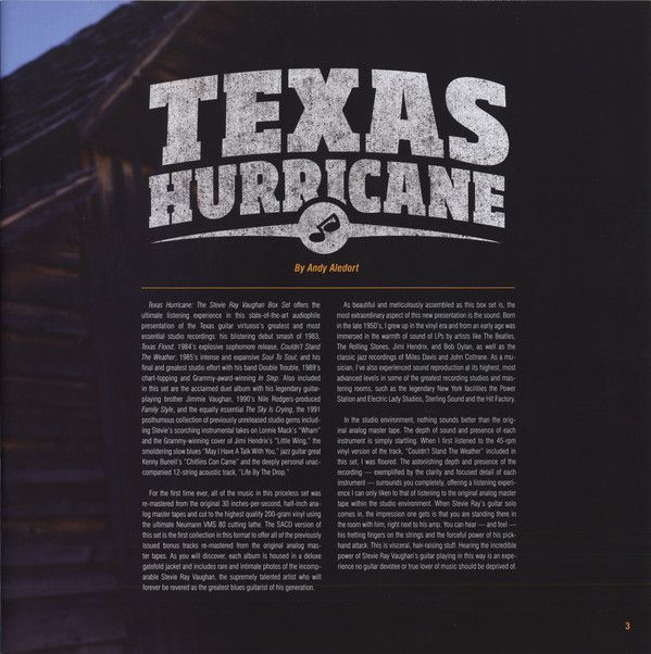 STEVIE RAY VAUGHAN "Texas Hurricane"