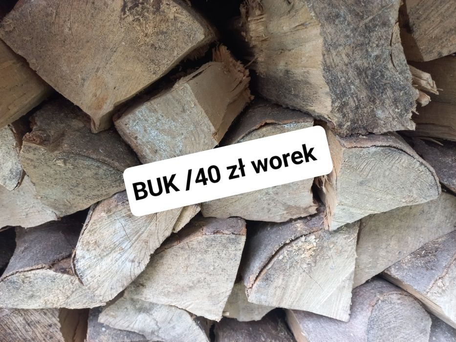 Drewno opałowe , workowane, drzewo suche opał buk dąb sosna brzoza