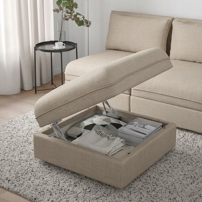 VALLENTUNA moduł siedziska z pojemn, Hillared beżowy 893.966.77