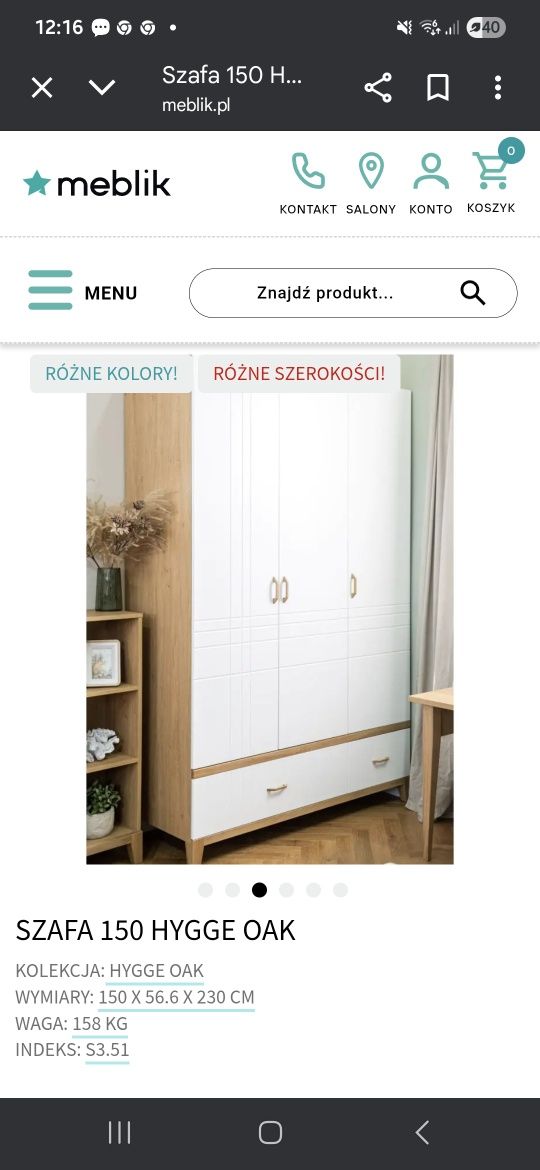 Szafa Meblik styl skandynawski