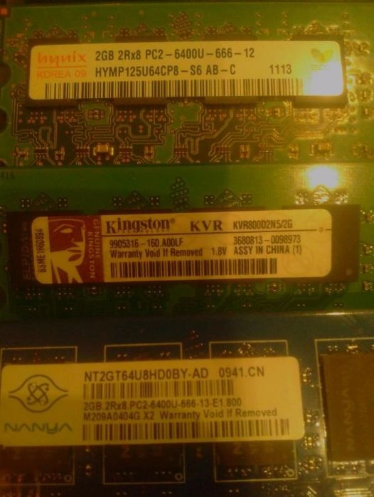 DDR2 2GB HYNIX, Kingston, Samsung, Nanya 800Mhz 6400 Intel/AMD