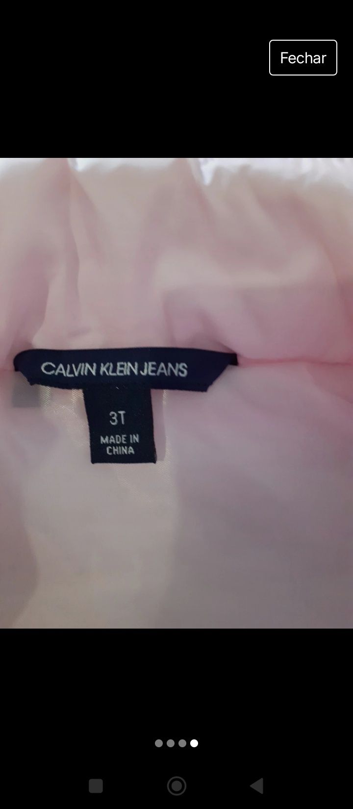 Colete Calvin Klein Tamanho 3 Anos