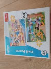 Puzzle 2w1,  50 elementów * 2 ,  Disney Kaczor Donald Myszka Miki