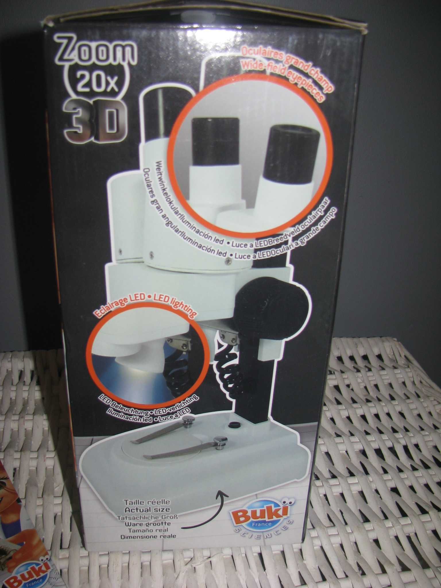 Nowy mikroskop dwuokularowy dla dzieci Buki 20xzoom 3D