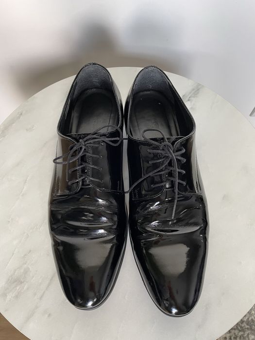 Czarne lakierki męskie Lancerto skóra, rozmiar 44