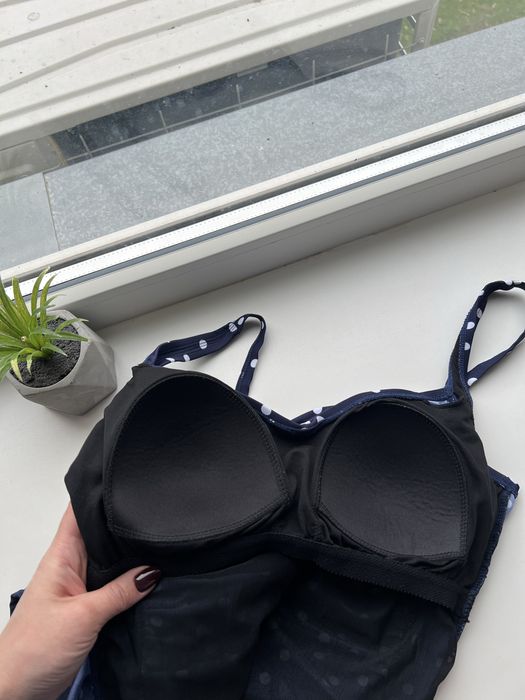 12 розмір суцільний спільний злитний купальник з шортиками у горох