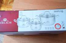 SUPER CENA. NOWE. Komplet Gerlach 6pcs Linia Simple+ zestaw kuchenny