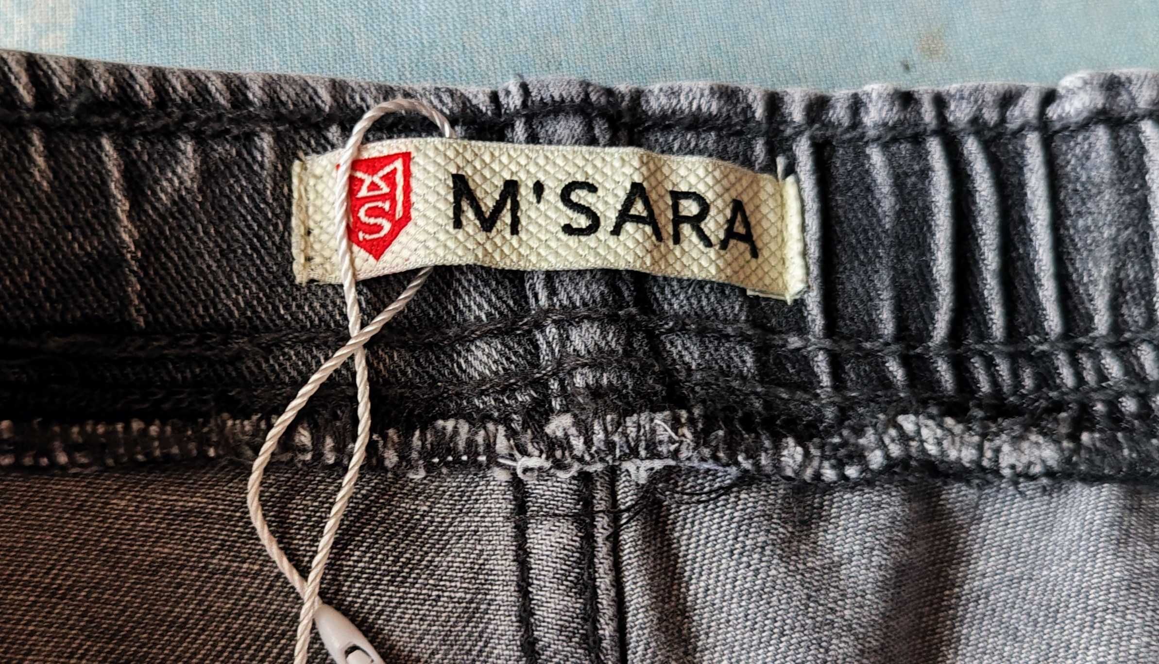 M'SARA szare spodnie jeans cekiny  L/XL