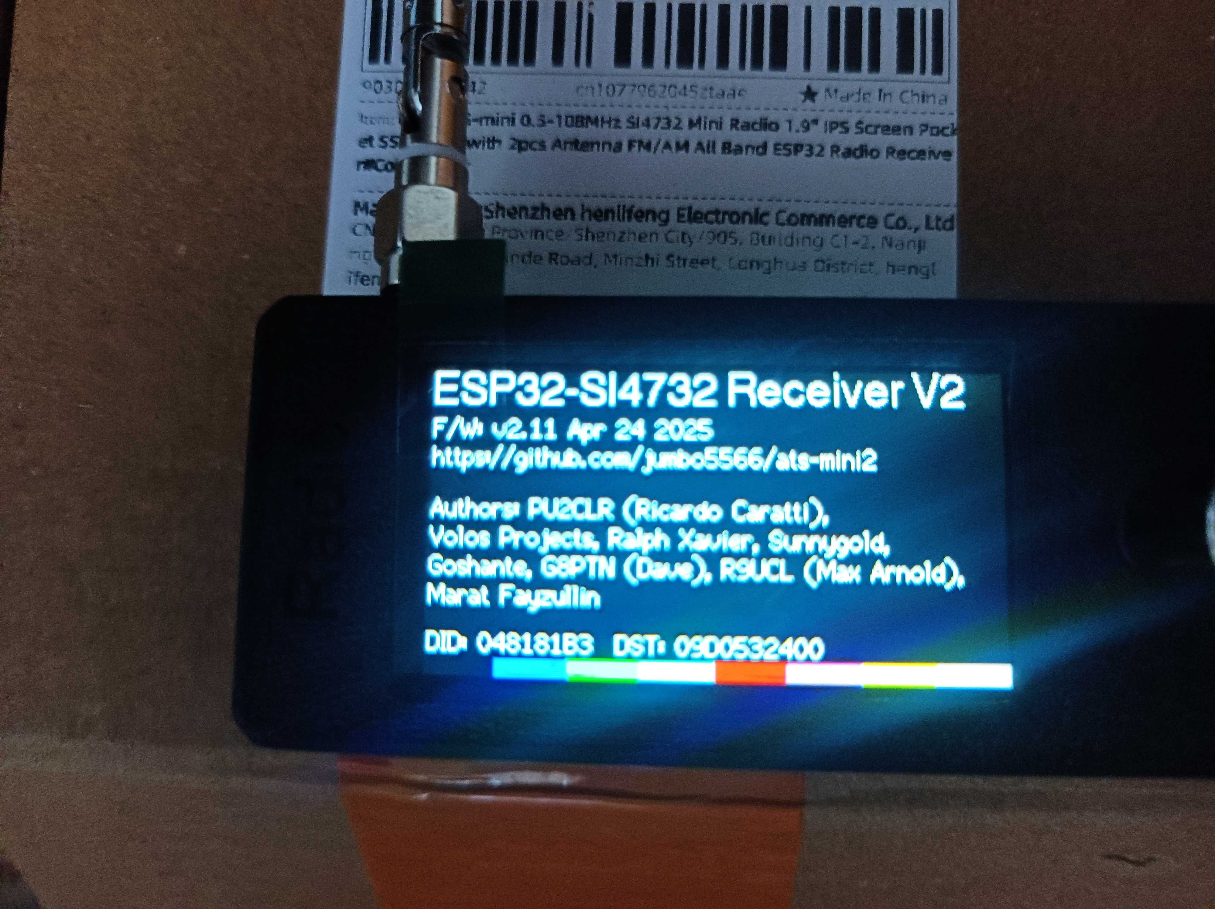 Nowość Radio światowe  ATS-mini V2 0,5-108 MHz SI4732 + ESP32 SSB CB