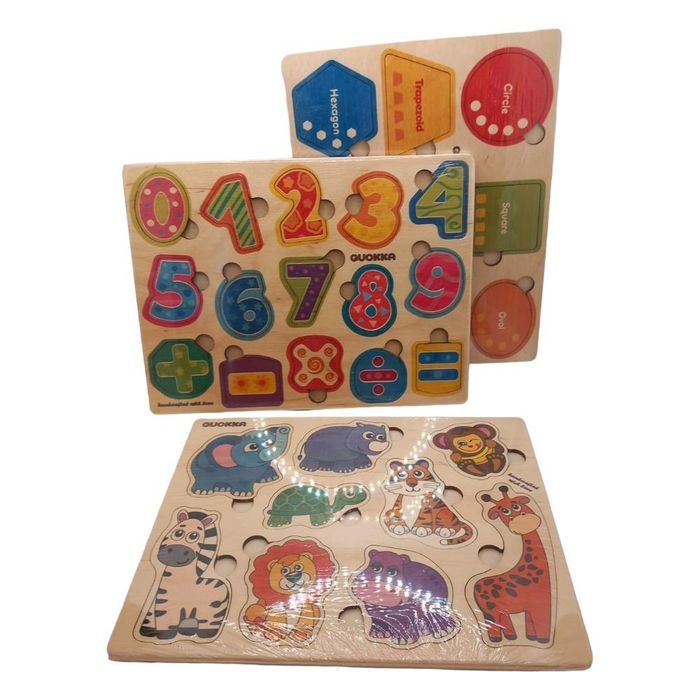 puzzle drewniane quokka zwierzęta cyfry 3szt.