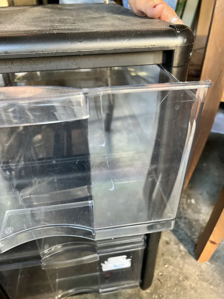 Bloco de 3 gavetas plástico preto