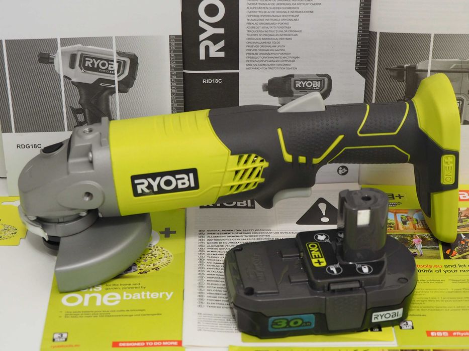 RYOBI R 18 AG szlifierka kątowa 115mm +bateria 18v 3Ah