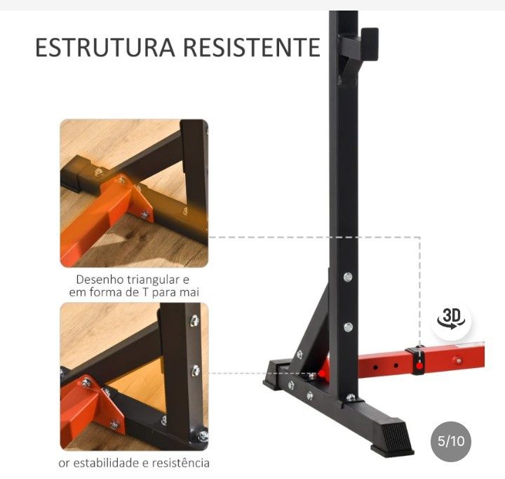 Vendo suporte ajustável para barras de peso