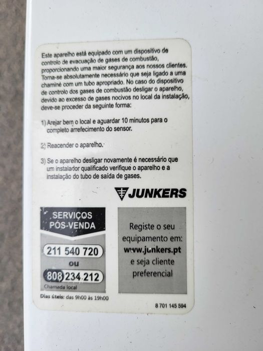 Esquentador Vulcano/Junkers de 18L