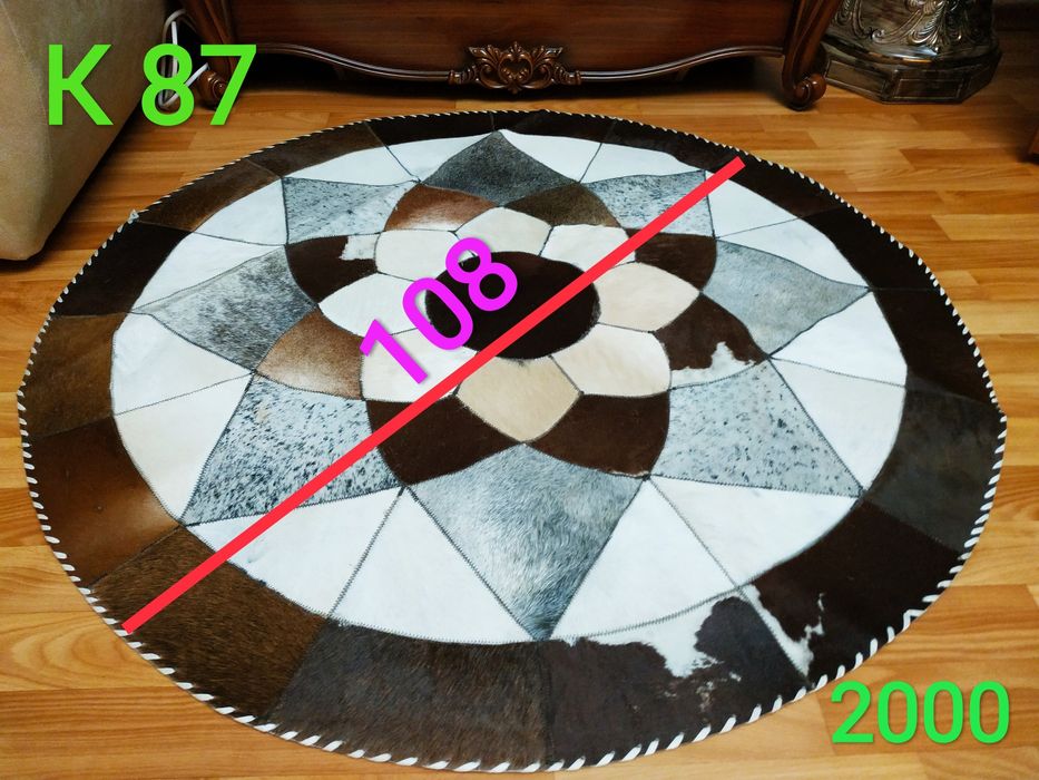 Кожаный ковёр ручной работы