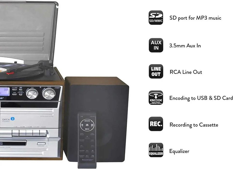 ВАДА ! Двохкасетний CD вініловий програвач Soundmaster MCD5550