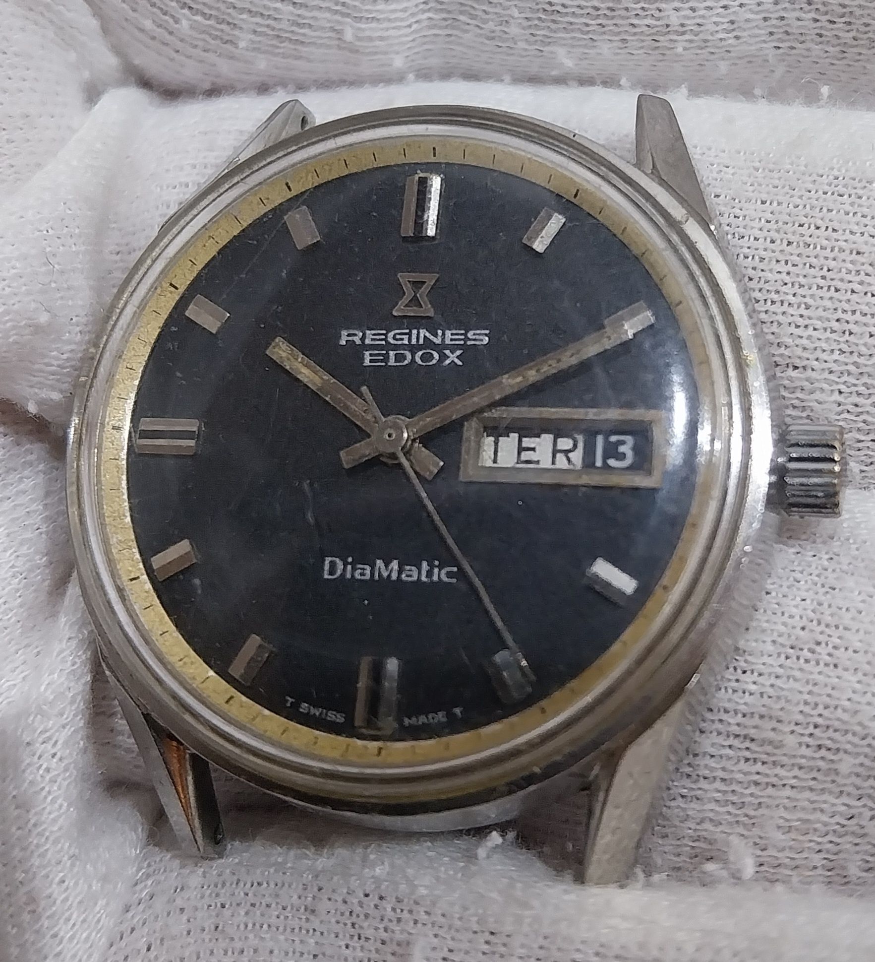 Regines Edox Relógio Homem Automatico Vintage em aço