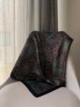 Vintage Square Scarf / Elegant Satin-Effect Paisley Accessory
