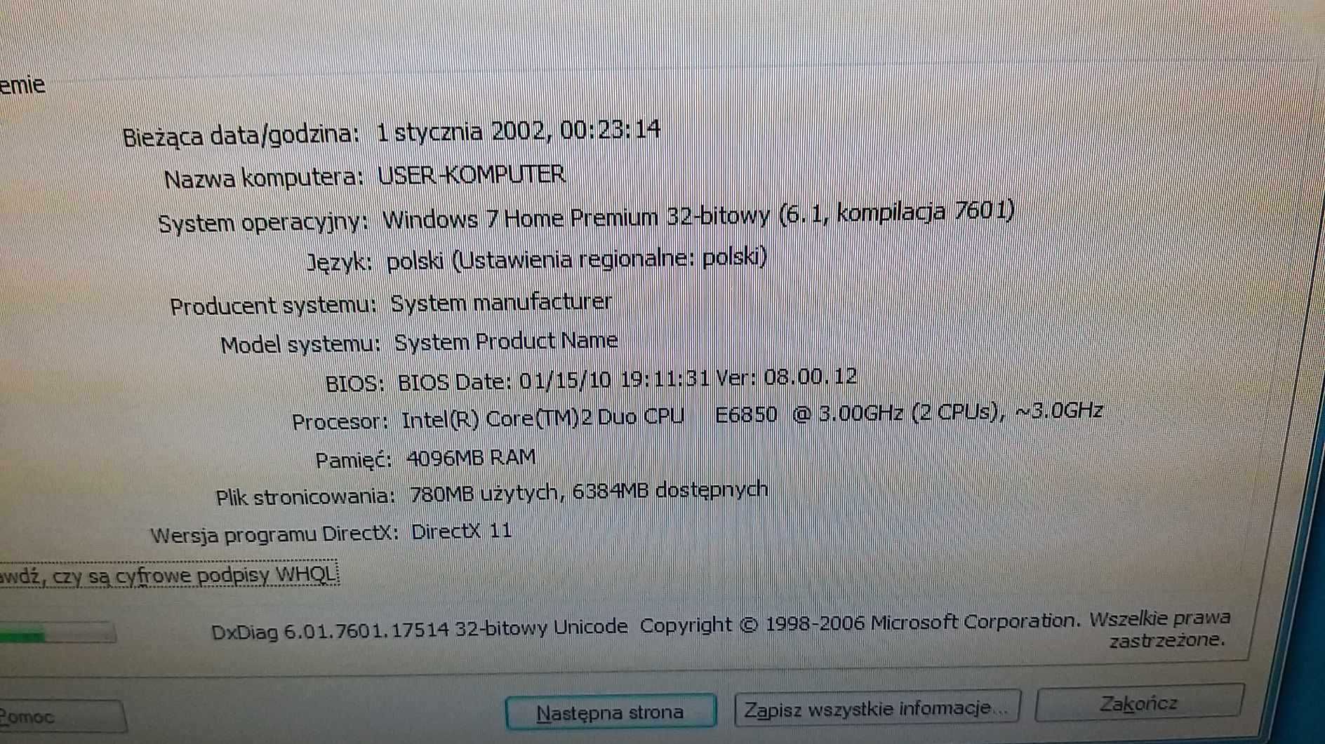 Zestaw komputer monitor PC C2D 8800 GT 4 GB RAM klawiatura mysz