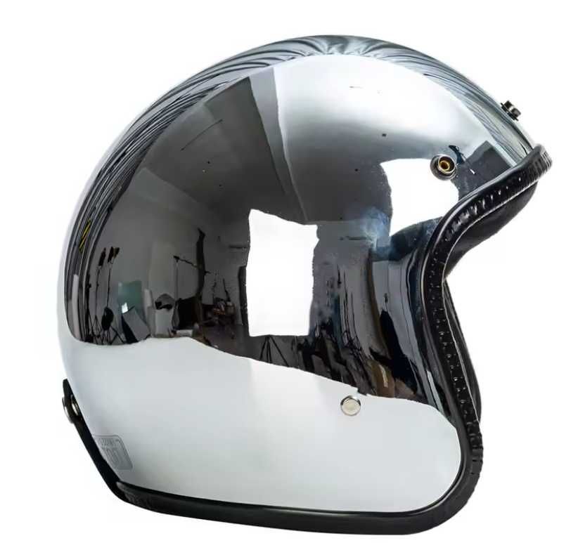 Kask DOT chopper cruiser harley, kolor: chrom lusterko, r. M - OKAZJA!