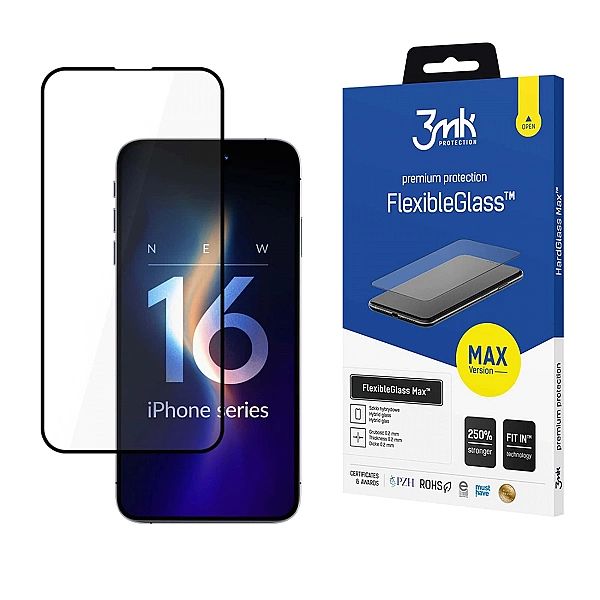 Szkło hartowane 3mk FlexibleGlass Max na iPhone 16 Pro Max
