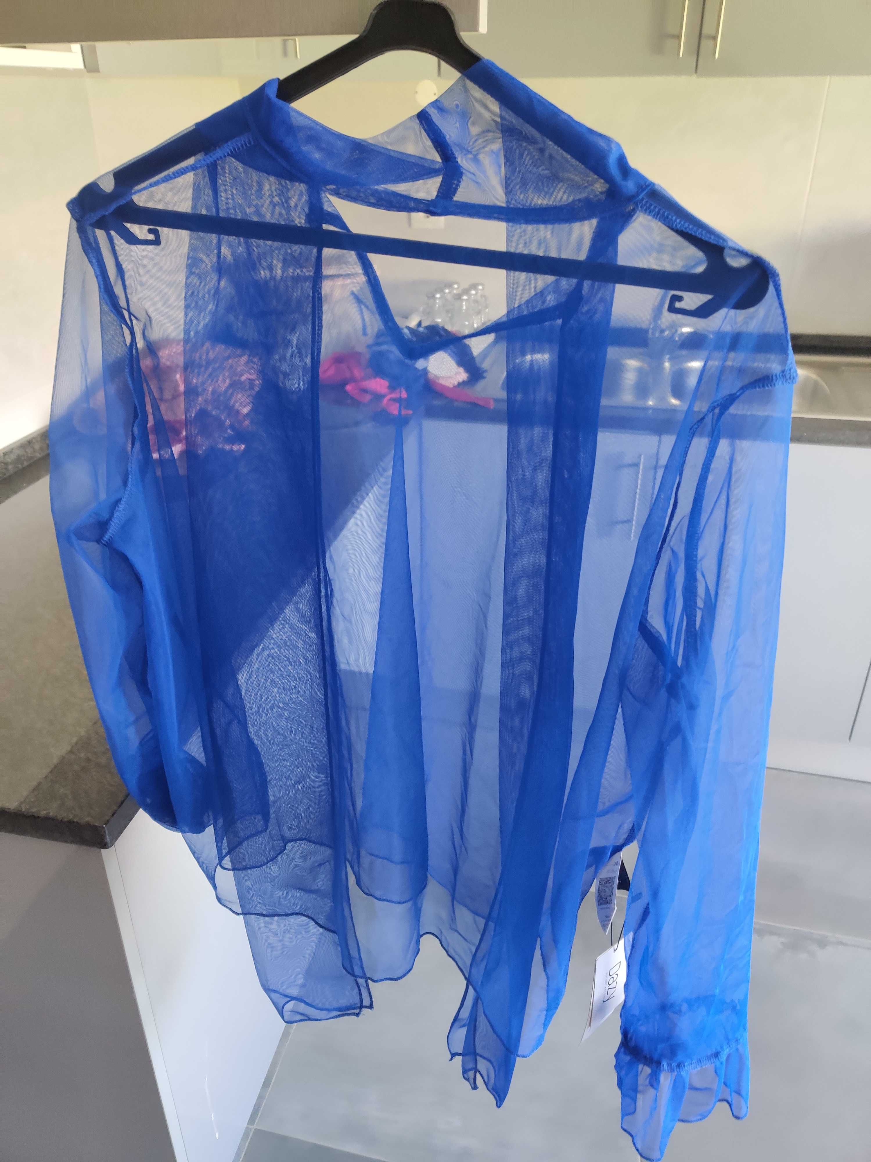 Camisa transparente azul