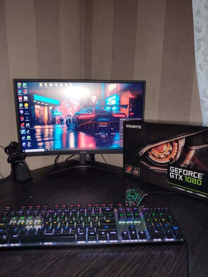 Компьютер с монитором MSI 24' 75hz gpu 1080 Ryzen 3600 16 ОЗУ