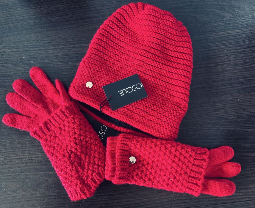 ZestawgGruba czapka zimowa+ rękawiczki