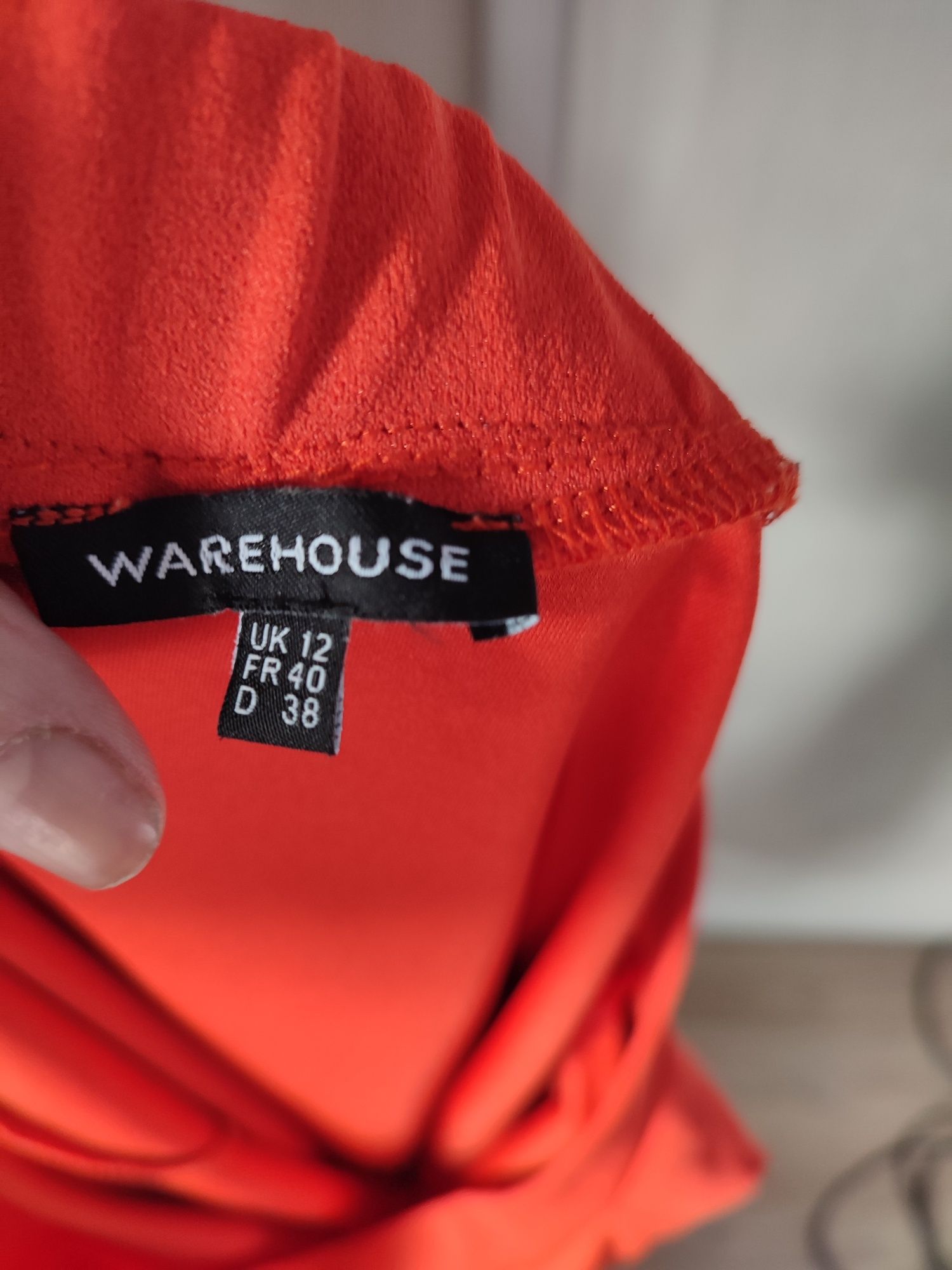 Sukienka damska firmy Warehouse roz L, dekolt hiszpanka , pomarańczowa
