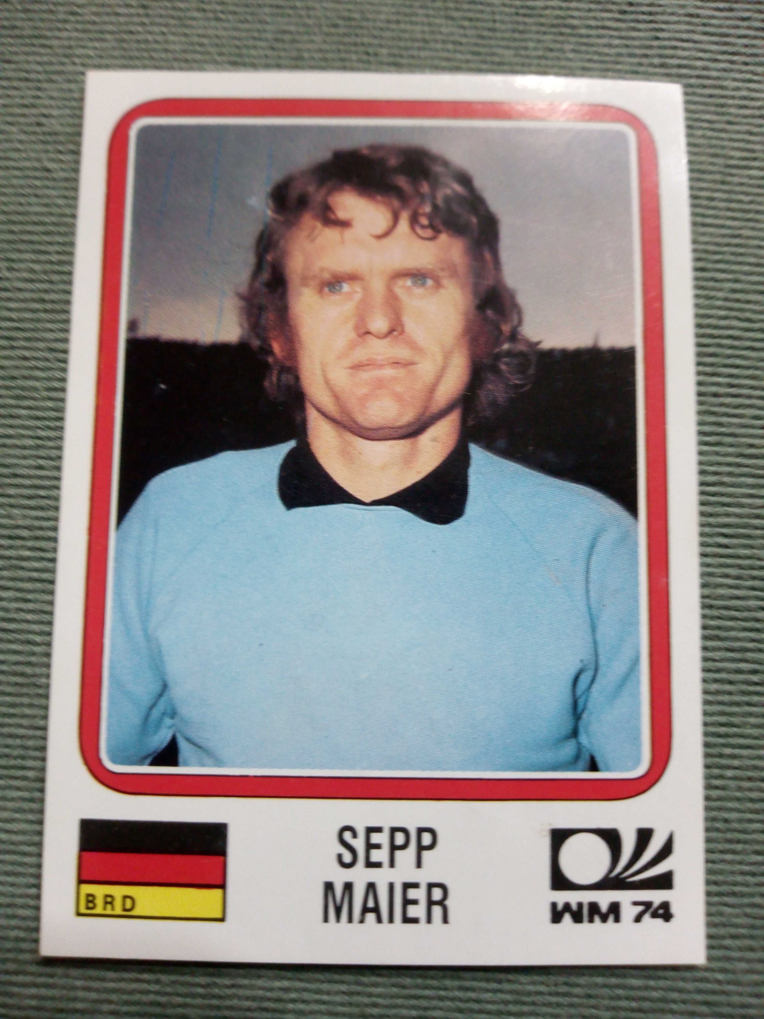 Cromo Panini World Cup Story de Sepp Maier no Mundial 74 na Alemanha
