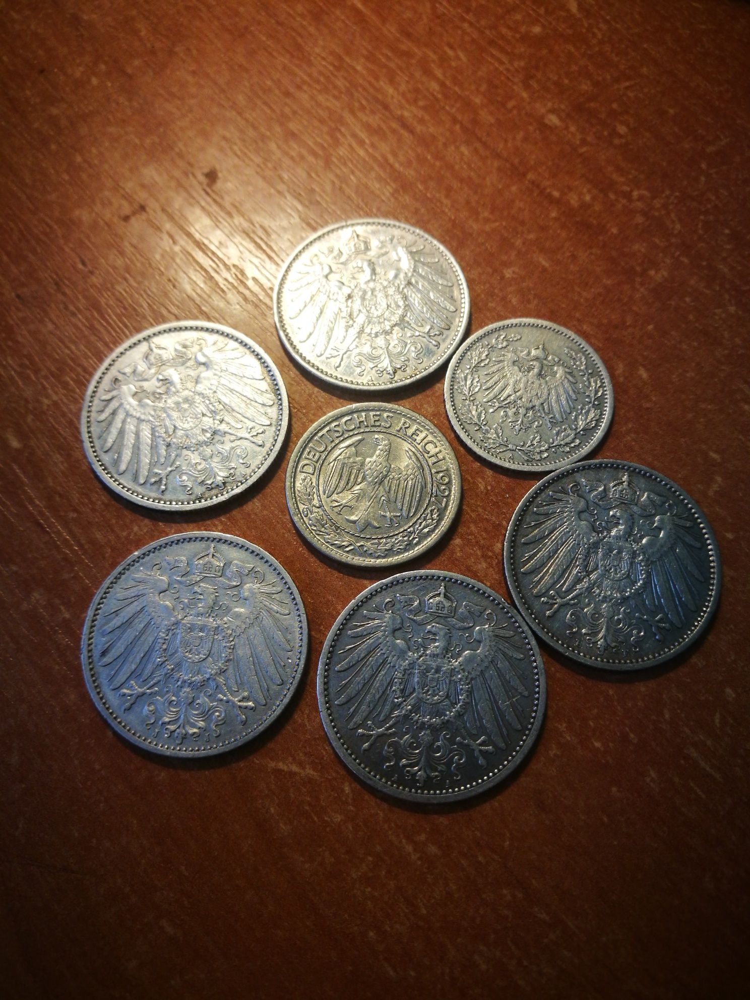 Монети Германії, 1/2 та 1 марки,срібло