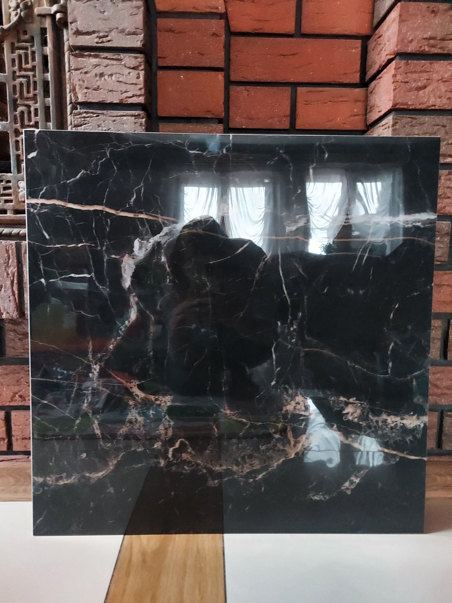 Gres polerowany 60x60 Marquina Gold czarny marmur płytka podłogowa