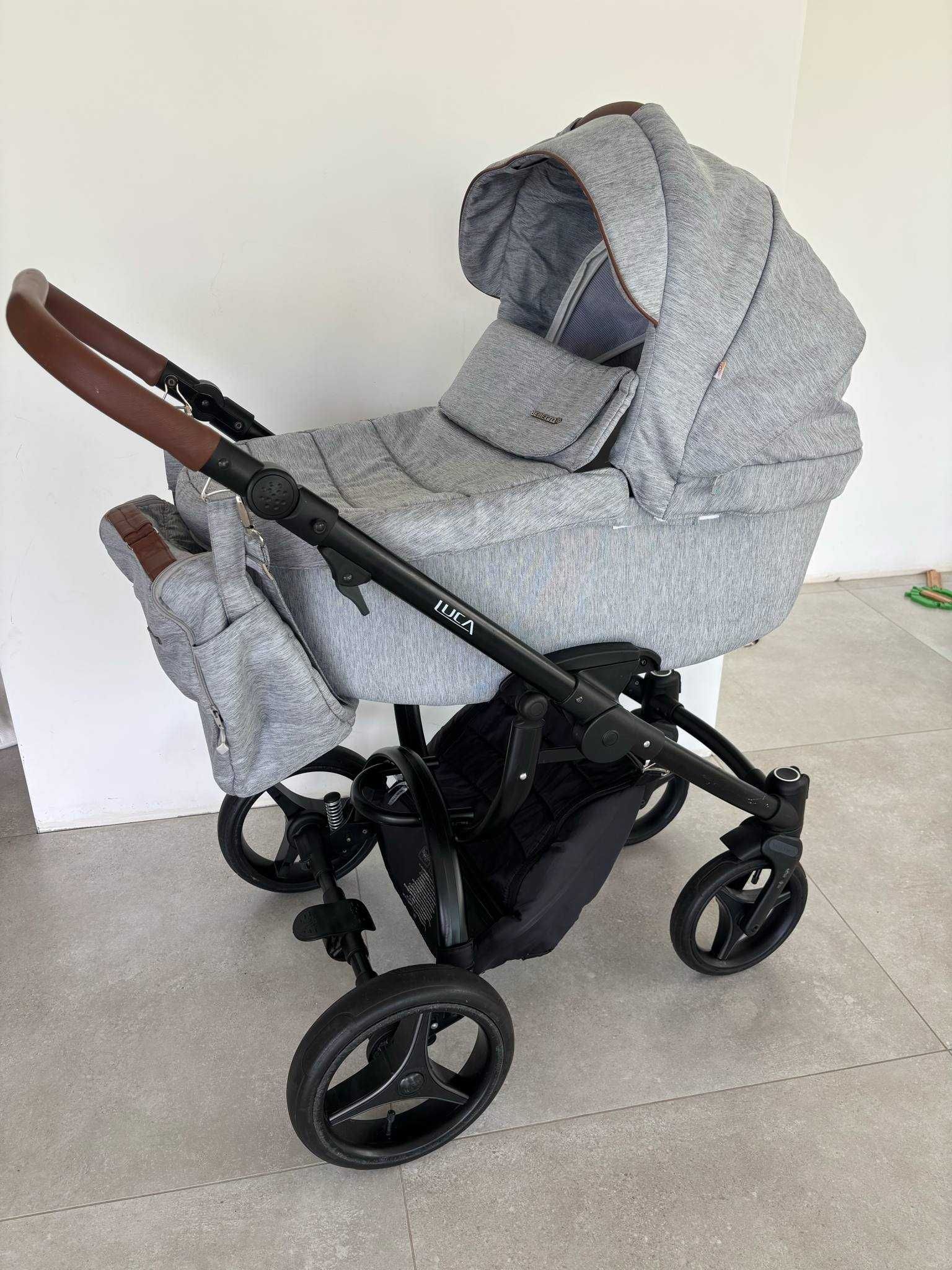 Wózek Bebetto Luca + spacerówka + fotelik cybex aton 5 + baza+adaptery