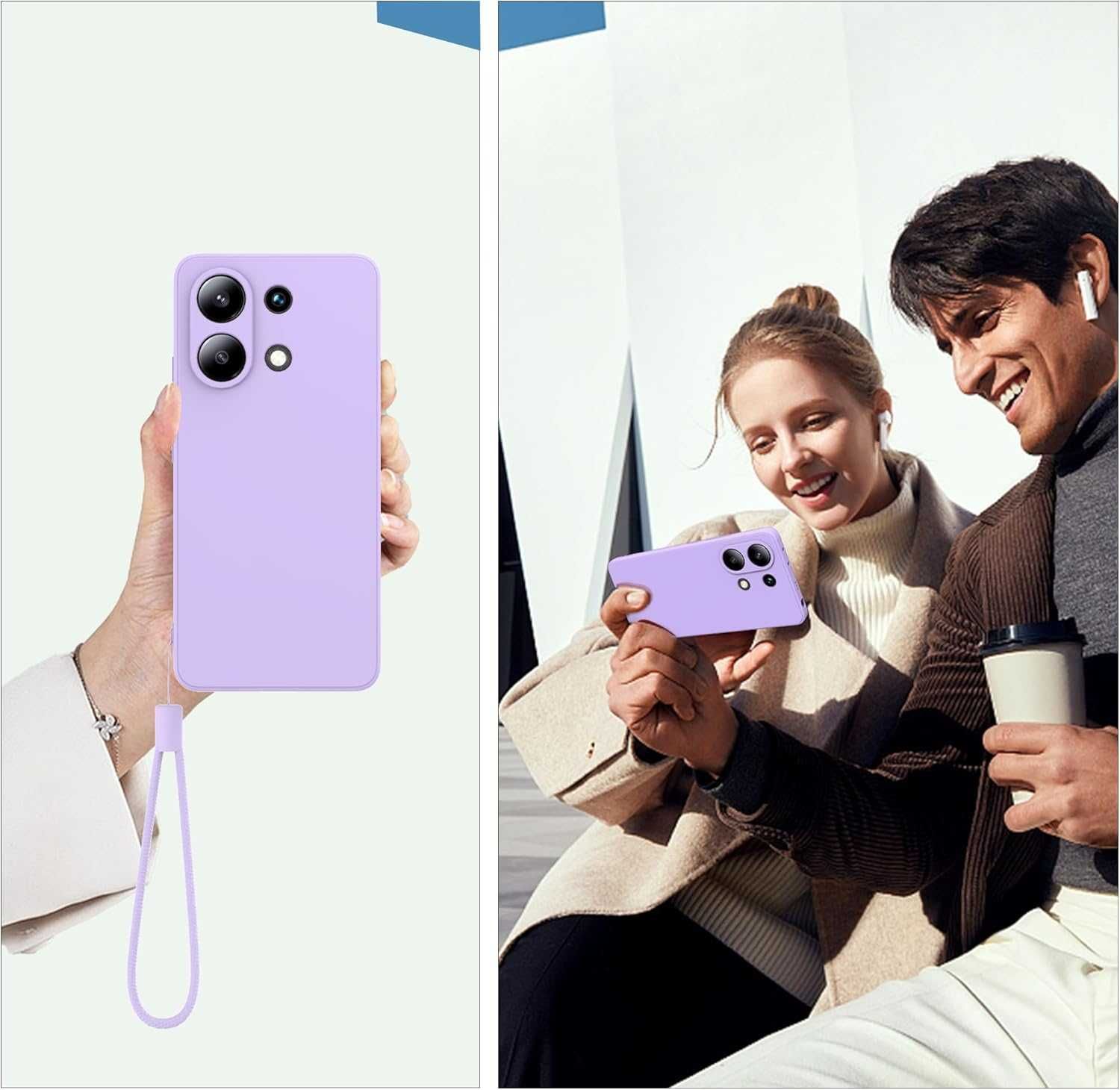 Etui plecki do Xiaomi Redmi Note 13 4G  2 folie ochronne fioletowy