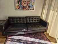 Sofa skórzana 3 osobowa czarna LANDSKRONA