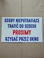 Tablica PRL Osoby Niepotrafiące Trafić do sedesu... tablica pcv