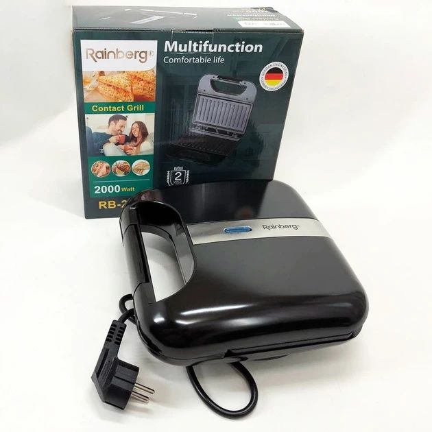ПОТУЖНИЙ! Німецький електрични гриль 2000Вт, бутербродниця, сендвічниц