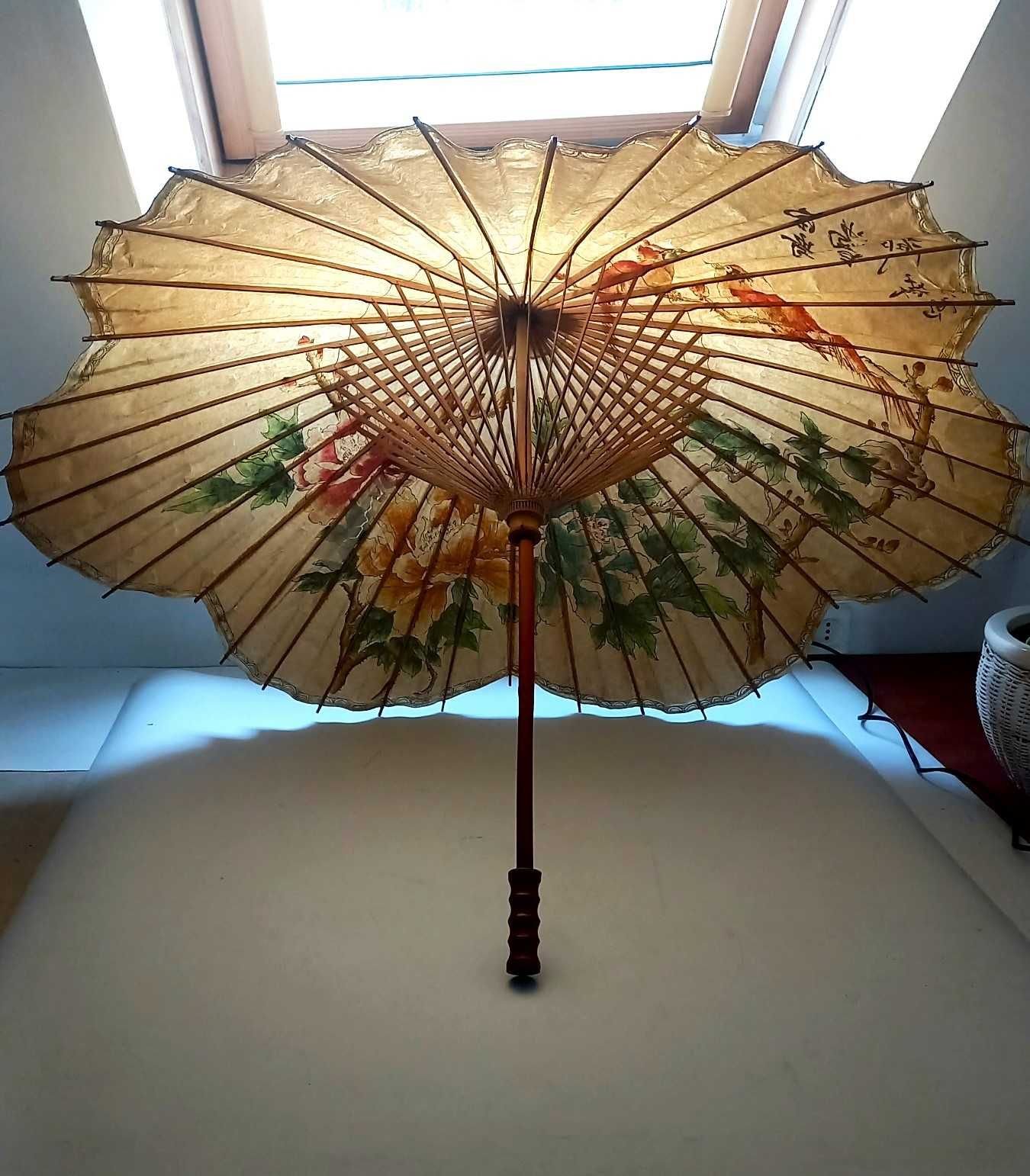 Chińska parasolka lata 80 XXw. Wystrój wnętrz, scenografia, dekoracja.