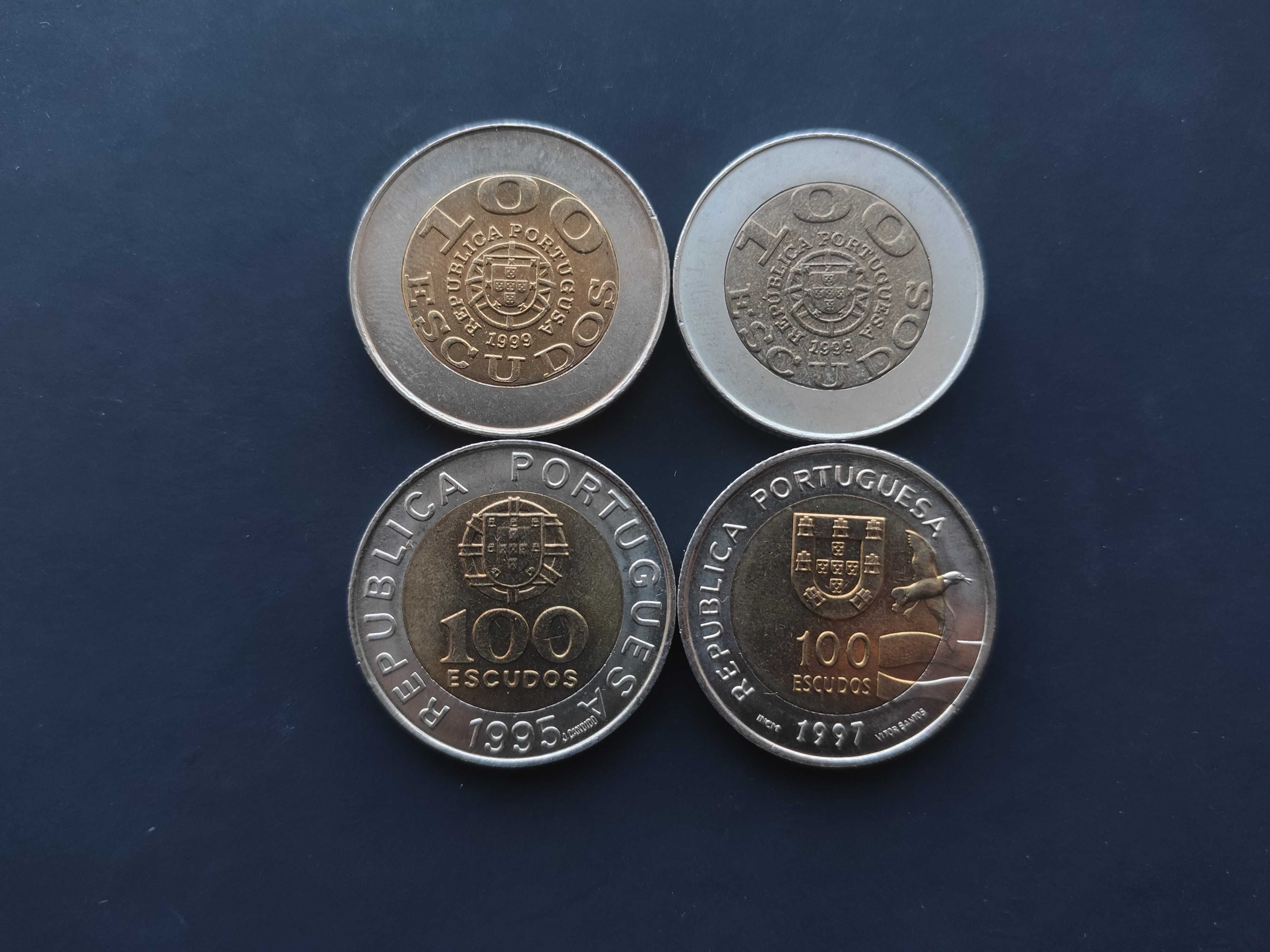 Conjunto de 4 moedas 100$ - Comemorativas